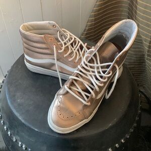 Vans Learhwr Gold/metallic skateboard sneakers